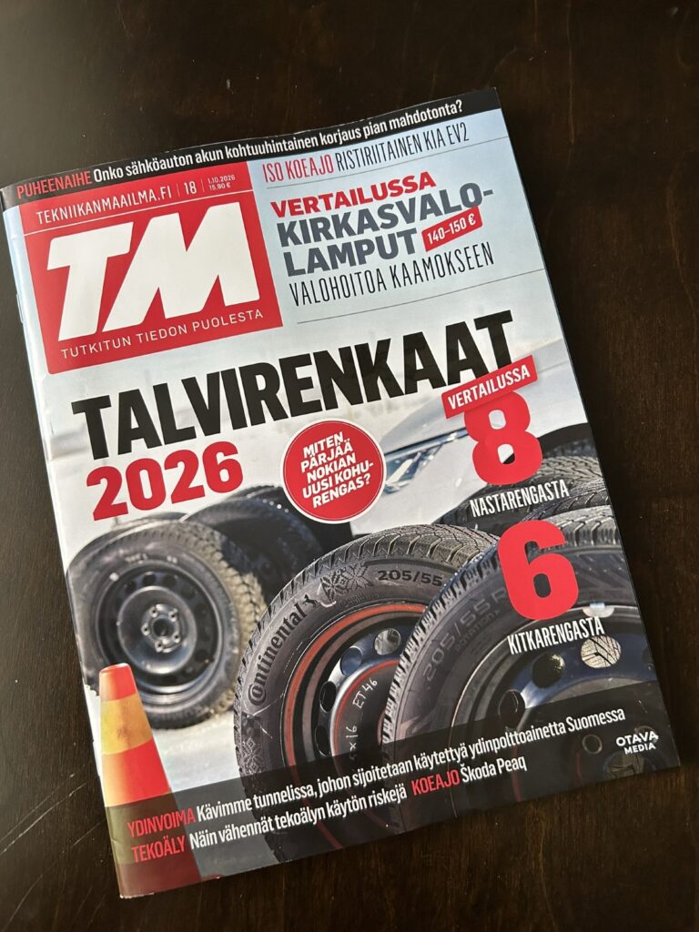 Test pneumatík Tekniikan Maailma 2026: 205/55 R16 — zimné pneumatiky · Severské trecie pneumatiky
